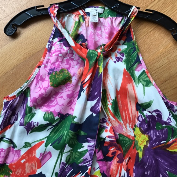 *HP* J. Crew Silk tie-neck top in Garden Floral - Picture 2 of 4